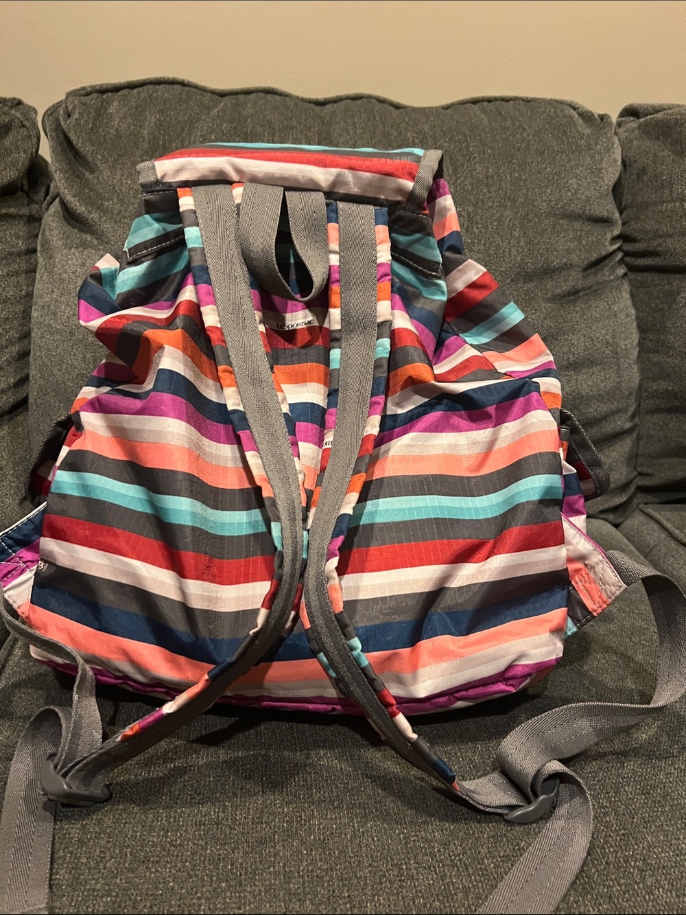 Lesportsac Le Sportsac striped backpack bag women’s - Picture 4 of 5